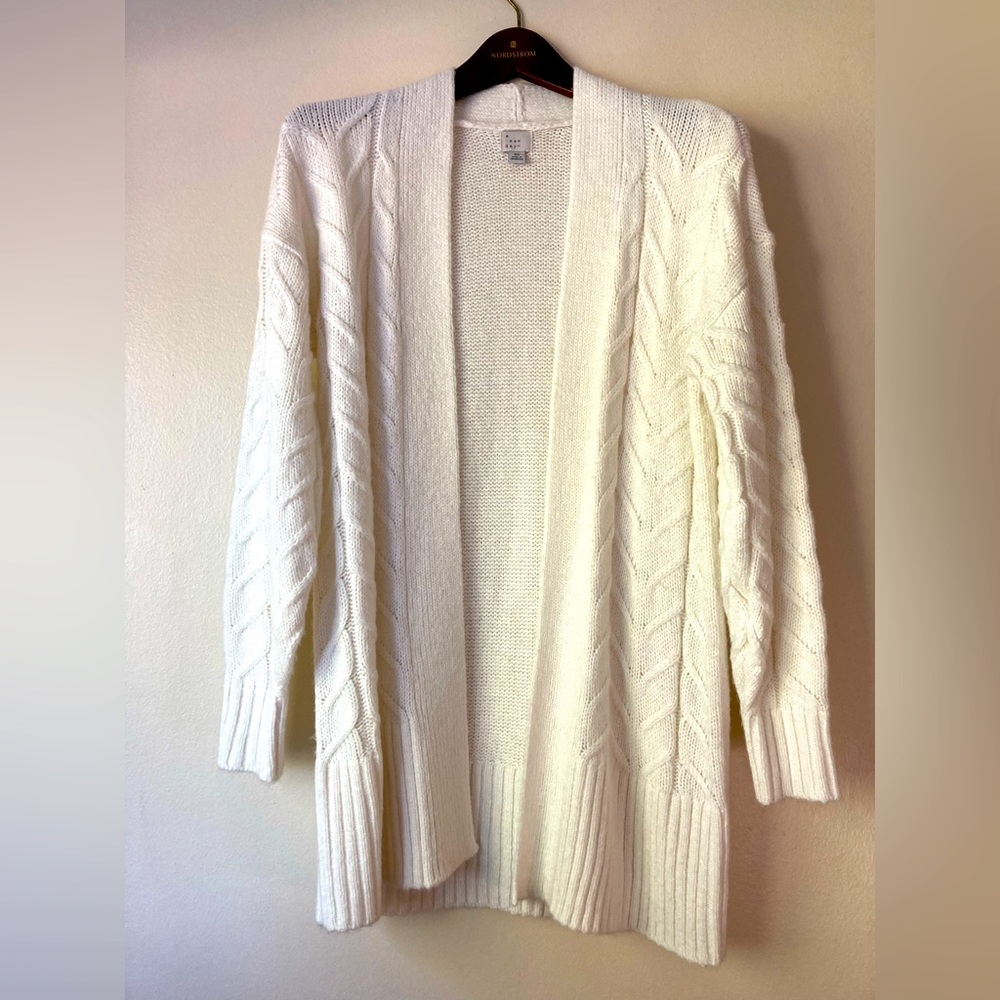 A New Day Cream Cable Cardigan Size XS